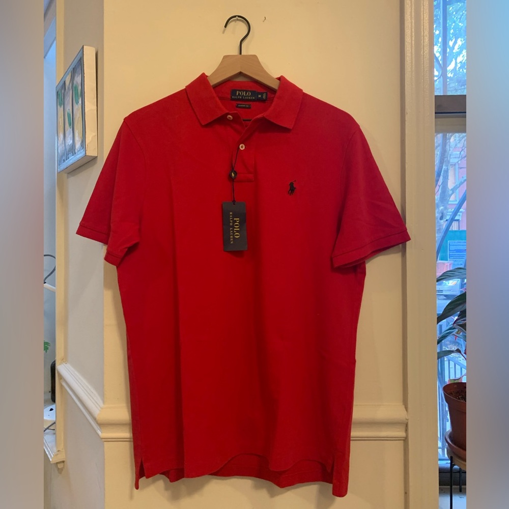 Red Ralph Lauren Classic Mens Polo. Size M. New with tags.